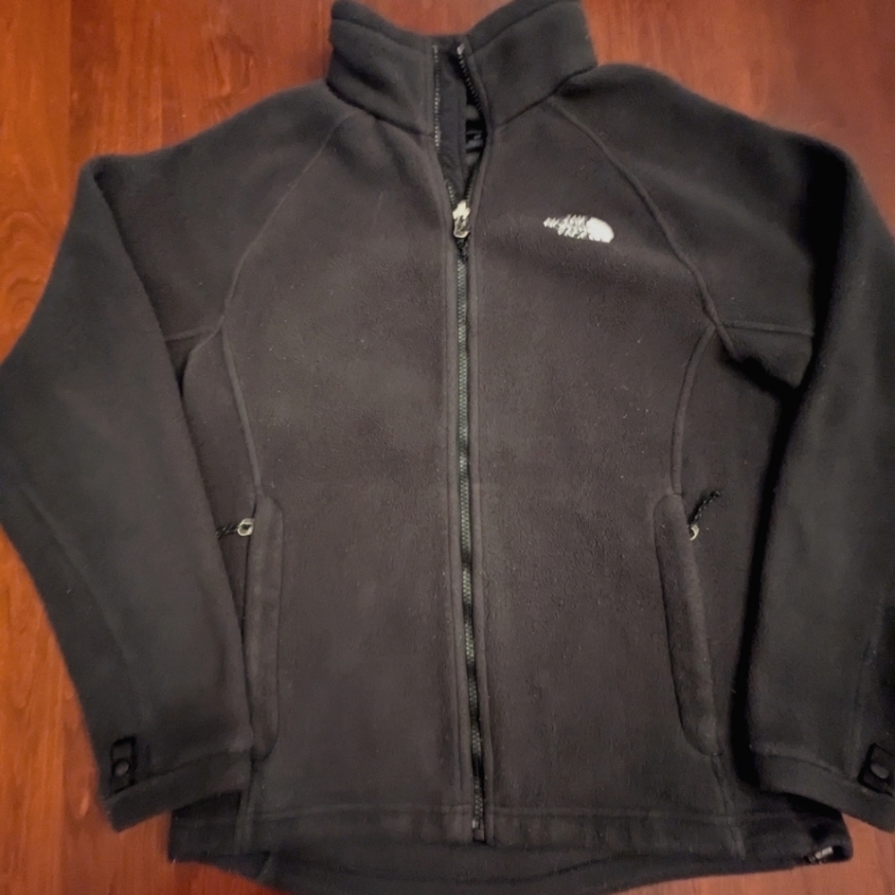 Men's North Face black zip up fleece, size small